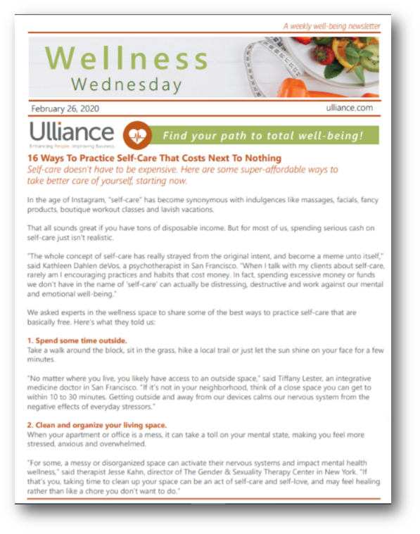 wellness newsletter 2020